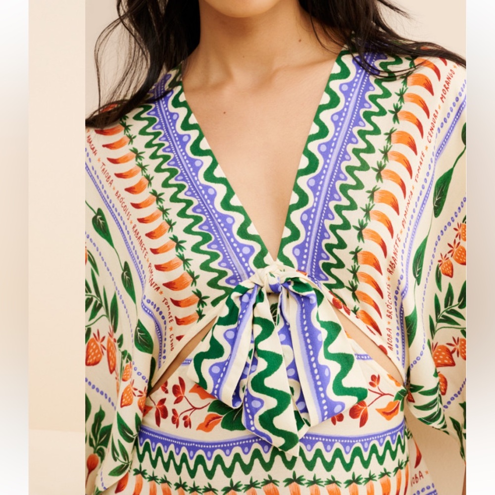 FARM Rio  V-neck Kaftan Maxi Cut out Dress - Picture 7 of 8